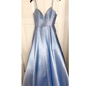 Sparkly light blue Sherri hill prom dress